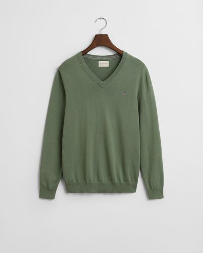GANT Klassischer V-Neck Pullover aus Baumwolle XXL