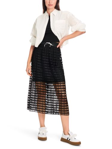 MARC CAIN Luftiger Rock im Netz-Ajour-Gestrick