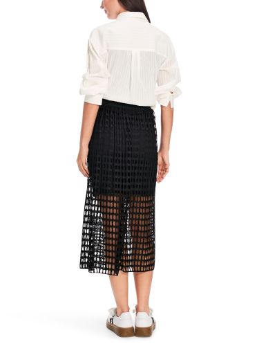 MARC CAIN Luftiger Rock im Netz-Ajour-Gestrick