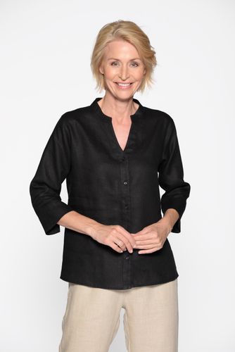 CLARINA V-Bluse, 3/4 Arm, uni