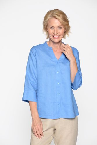 CLARINA V-Bluse, 3/4 Arm, uni
