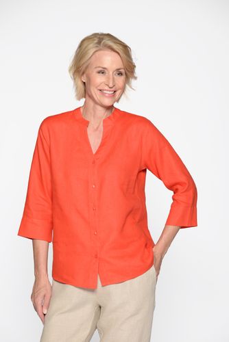 CLARINA V-Bluse, 3/4 Arm, uni