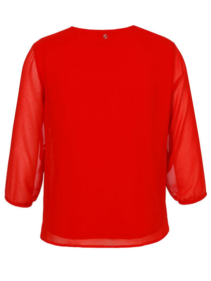 FRAPP Bluse V-Ausschnitt 3/4 Arm