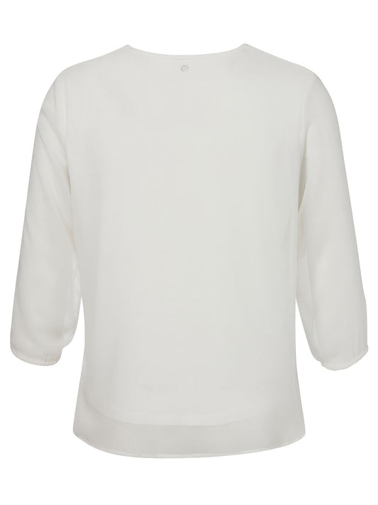 FRAPP Bluse V-Ausschnitt 3/4 Arm