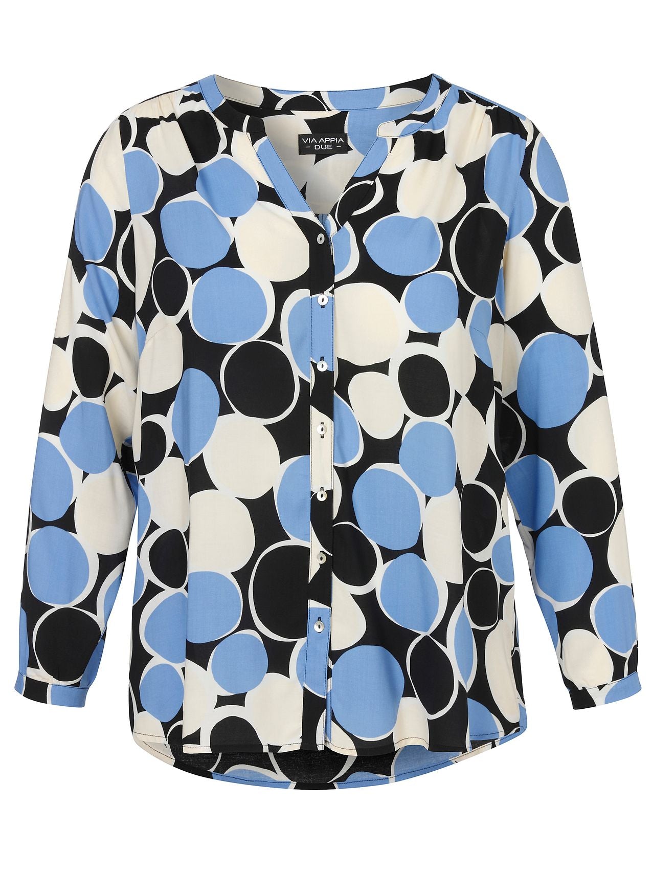 VIA APPIA Bluse V-Ausschnitt 1/1 Arm Druck