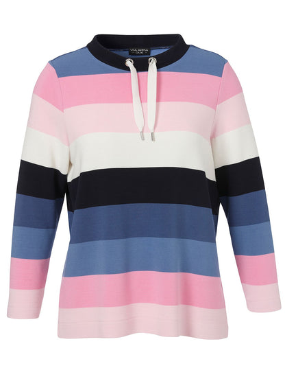 VIA APPIA Sweatshirt Stehkragen 1/1 Arm Ringel 54