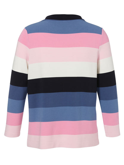 VIA APPIA Sweatshirt Stehkragen 1/1 Arm Ringel