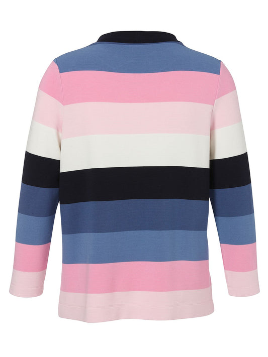 VIA APPIA Sweatshirt Stehkragen 1/1 Arm Ringel