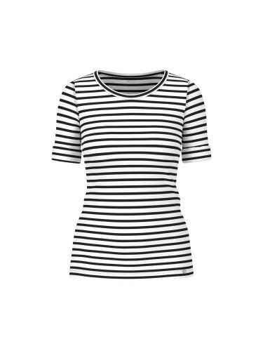 MARC CAIN Ringel-T-Shirt aus Baumwoll-Ripp