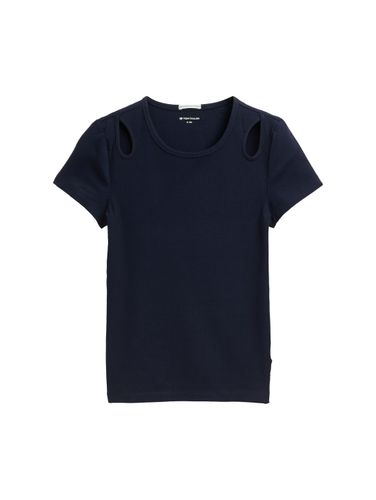 TOM TAILOR Ripp T-Shirt mit Cut-Outs