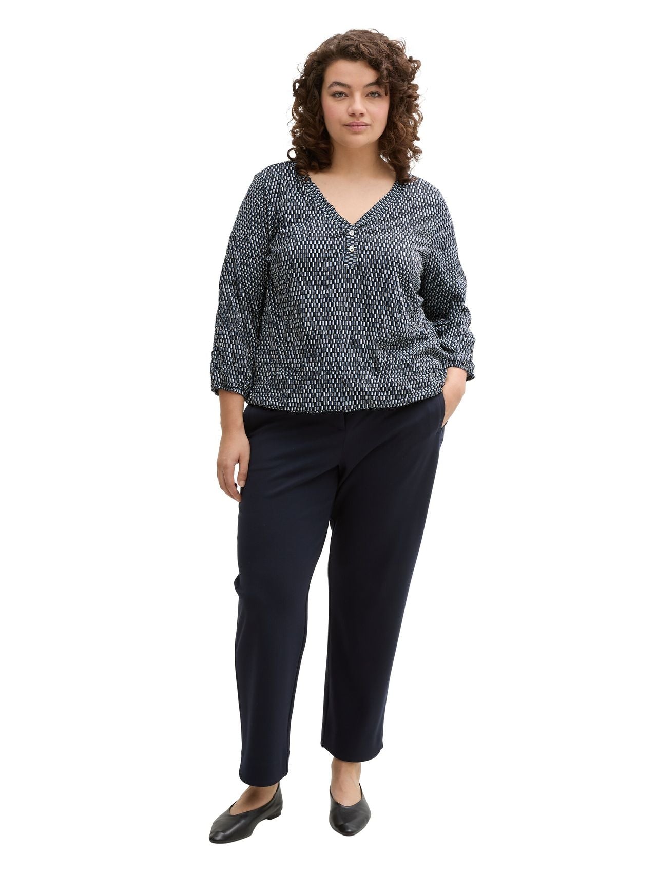 Plus Size - Crinkle Blusenshirt
