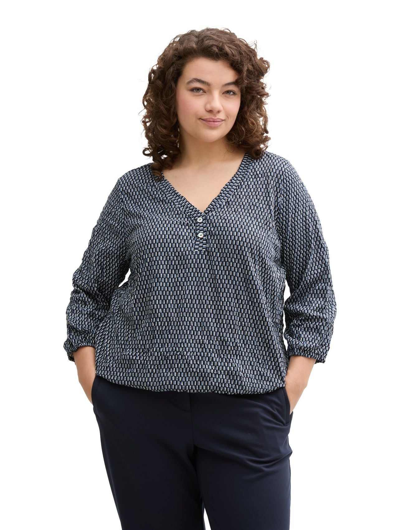 Plus Size - Crinkle Blusenshirt