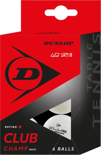 DUNLOP Tischtennisbälle 40+ CLUB CHAMP 6er Pack in weiß