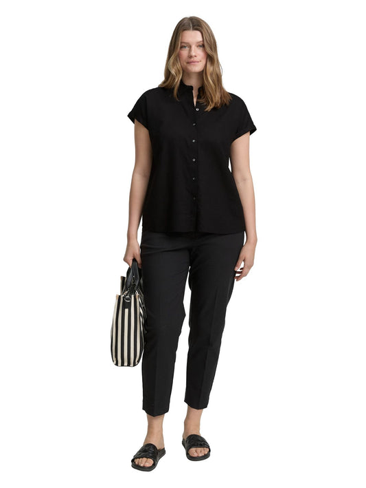 TOM TAILOR Plus Size - Loose Fit Bluse mit Leinenanteil