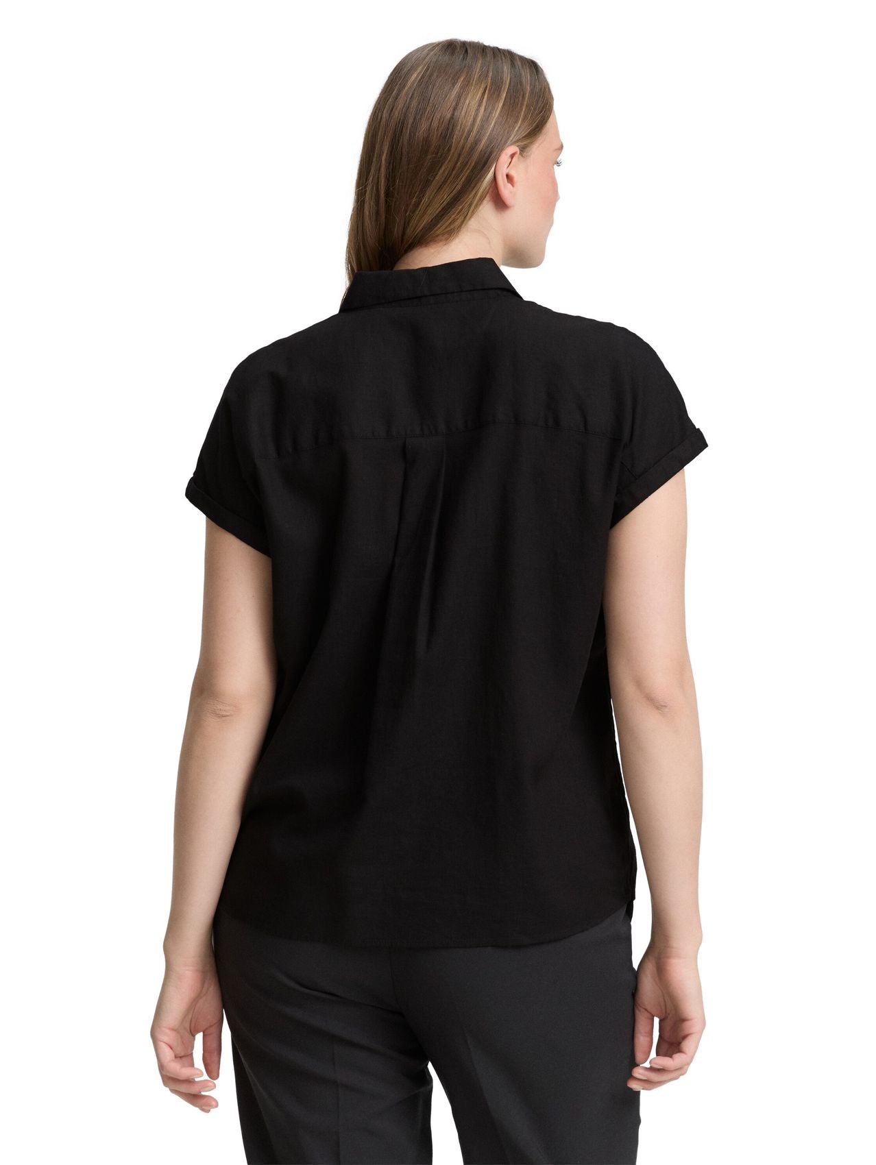 TOM TAILOR Plus Size - Loose Fit Bluse mit Leinenanteil