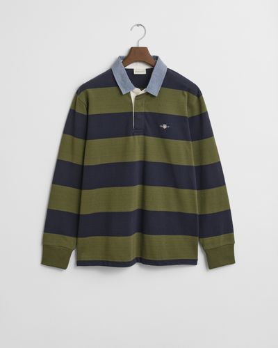 GANT Gestreiftes Heavy Rugger mit Chambray-Kragen XL