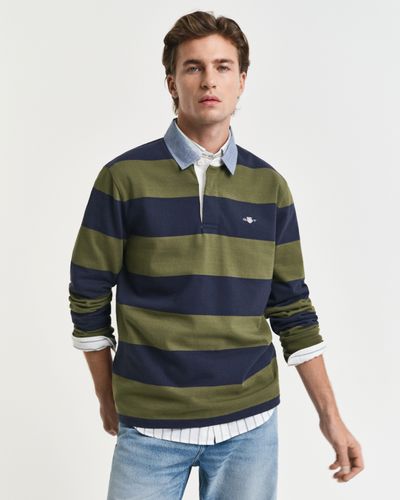 GANT Gestreiftes Heavy Rugger mit Chambray-Kragen