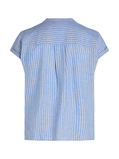 TOMMY HILFIGER CRV ESS LI COLLARLESS S/S BLOUSE