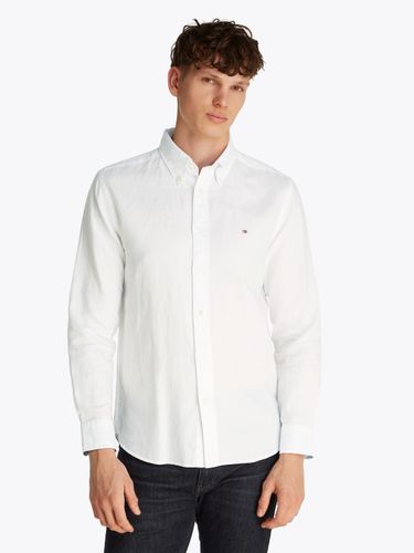 TOMMY HILFIGER LINEN BLEND SOLID RF SHIRT M