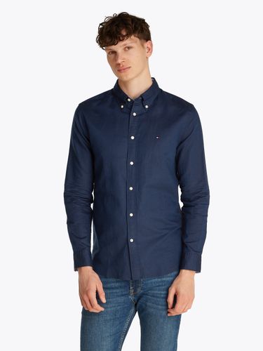 TOMMY HILFIGER LINEN BLEND SOLID RF SHIRT L