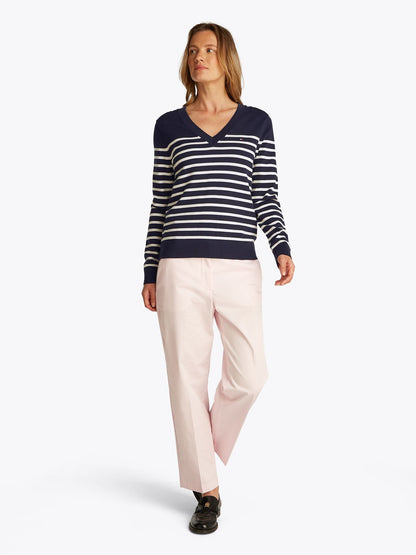 TOMMY HILFIGER Feinstrick-Pullover mit V-Ausschnitt