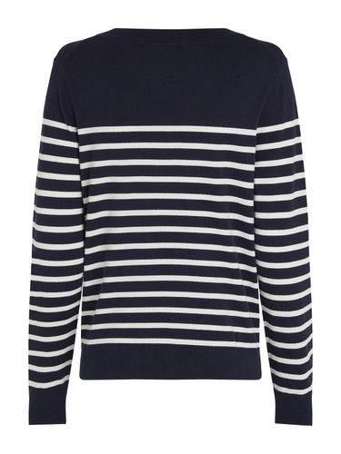 TOMMY HILFIGER CO JERSEY STITCH LS V-NK SWEATER