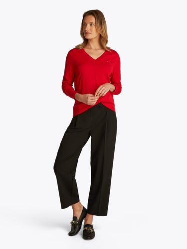 TOMMY HILFIGER CO JERSEY STITCH LS V-NK SWEATER