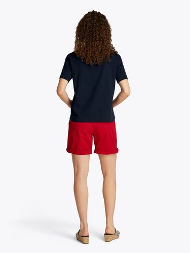 TOMMY HILFIGER SLUB CROP V-NK SS