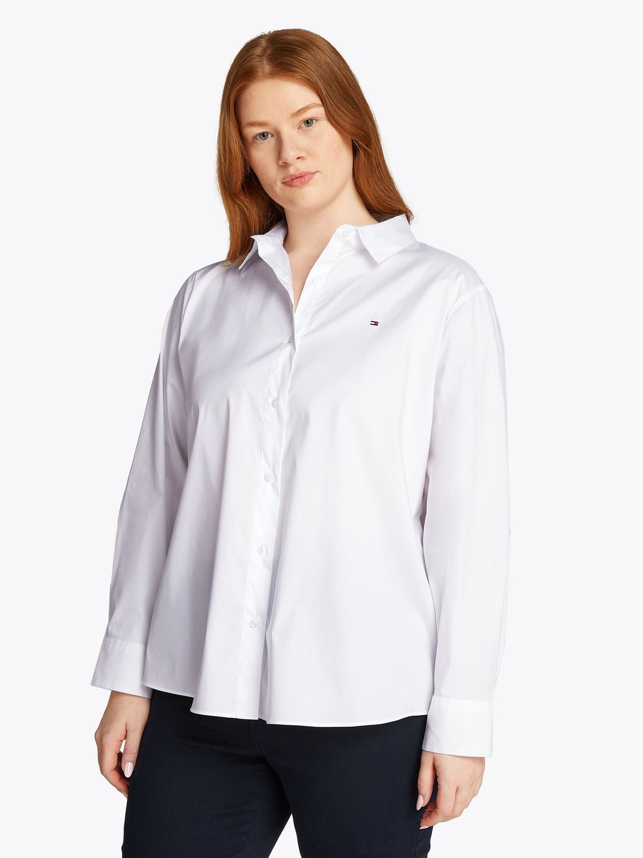 TOMMY HILFIGER Curve Regular Fit Flag Poplin Shirt 46