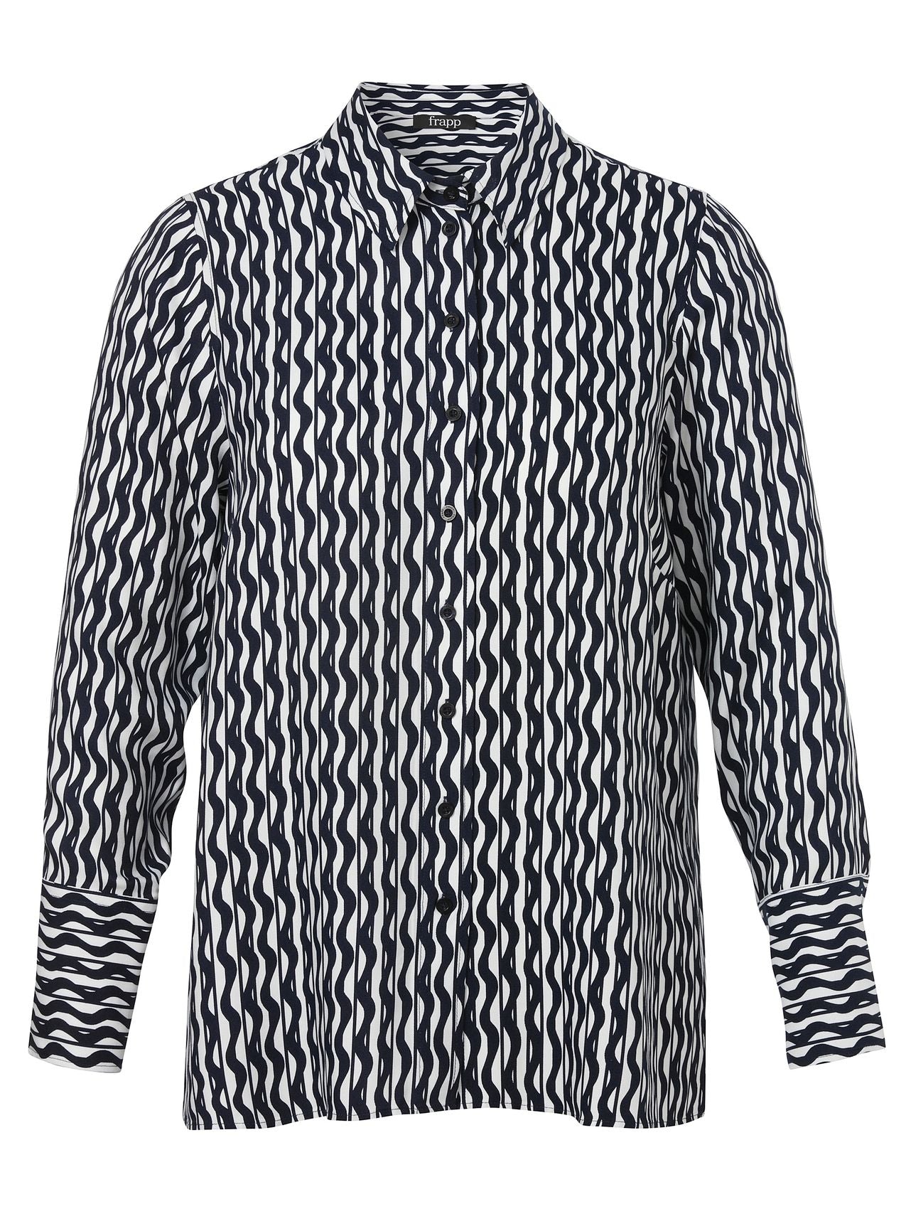 FRAPP Bluse Hemdkragen 1/1 Arm Druck 52