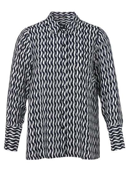 FRAPP Bluse Hemdkragen 1/1 Arm Druck 52
