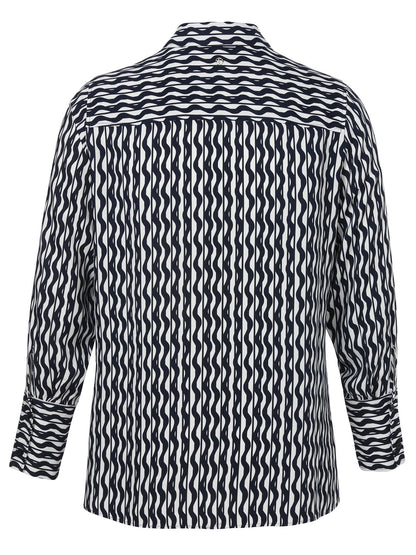 FRAPP Bluse Hemdkragen 1/1 Arm Druck