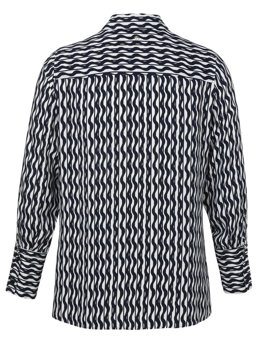 FRAPP Bluse Hemdkragen 1/1 Arm Druck