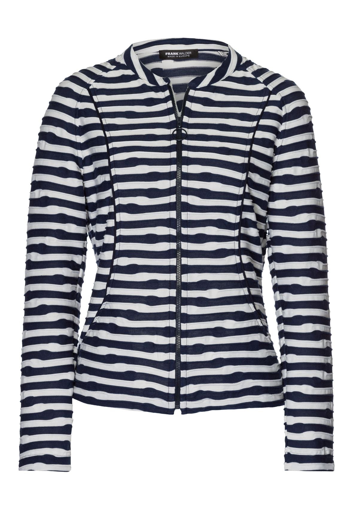 FRANK WALDER Jerseyjacke NOS mit Streifendessin 46