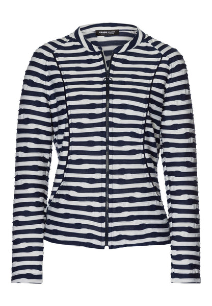 FRANK WALDER Jerseyjacke NOS mit Streifendessin 46