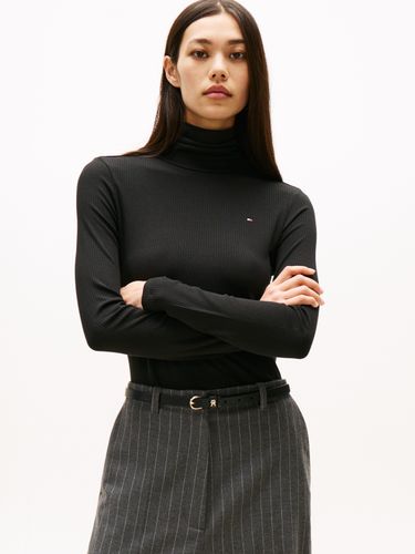 TOMMY HILFIGER SLIM 5X2 RIB ROLL-NK LS R