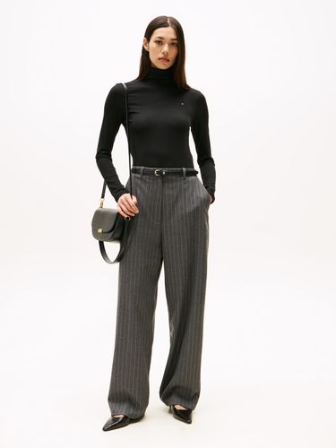 TOMMY HILFIGER SLIM 5X2 RIB ROLL-NK LS