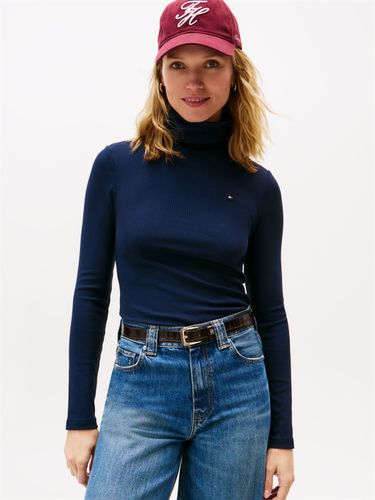 TOMMY HILFIGER SLIM 5X2 RIB ROLL-NK LS R