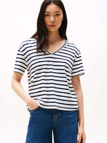 TOMMY HILFIGER MODERN CO LINEN V-NK SS