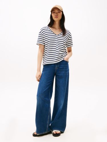 TOMMY HILFIGER MODERN CO LINEN V-NK SS