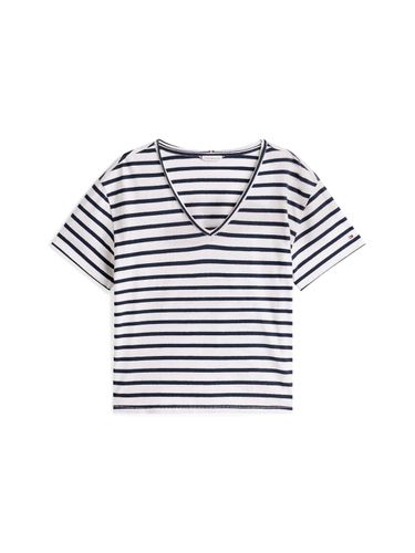 TOMMY HILFIGER MODERN CO LINEN V-NK SS