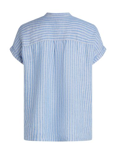 TOMMY HILFIGER ESS LINEN COLLARLESS S/S BLOUSE