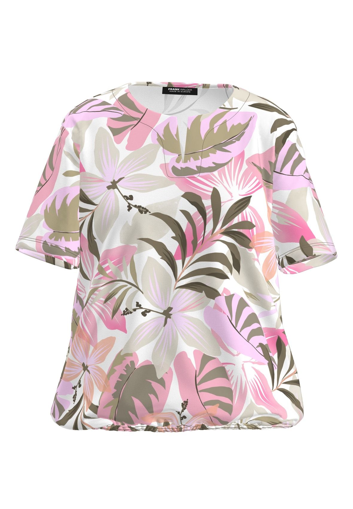 FRANK WALDER Shirt NOS mit floralem Dessin in Pastelltönen 52