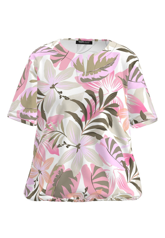 FRANK WALDER Shirt NOS mit floralem Dessin in Pastelltönen 52