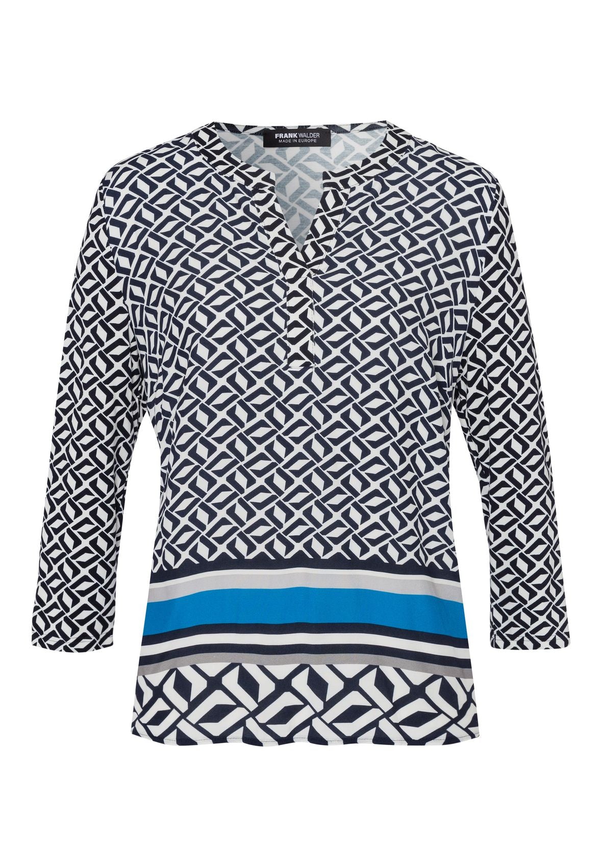 FRANK WALDER Blusenshirt ARCTIC GLOW mit geschlitztem Rundhals 46