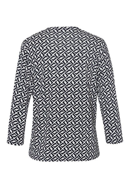 FRANK WALDER Blusenshirt ARCTIC GLOW mit geschlitztem Rundhals