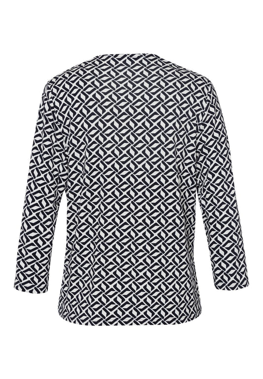 FRANK WALDER Blusenshirt ARCTIC GLOW mit geschlitztem Rundhals