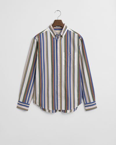 GANT Regular Fit Classic Popeline Hemd mit mehrfarbigen Streifen