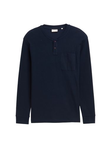TOM TAILOR Ripp Henley Langarmshirt mit Brusttasche M