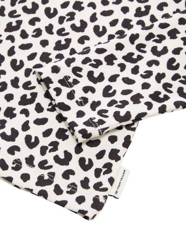 TOM TAILOR Ripp Langarmshirt mit Leo-Print